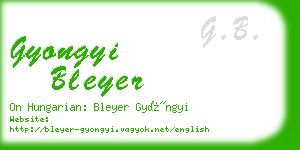 gyongyi bleyer business card